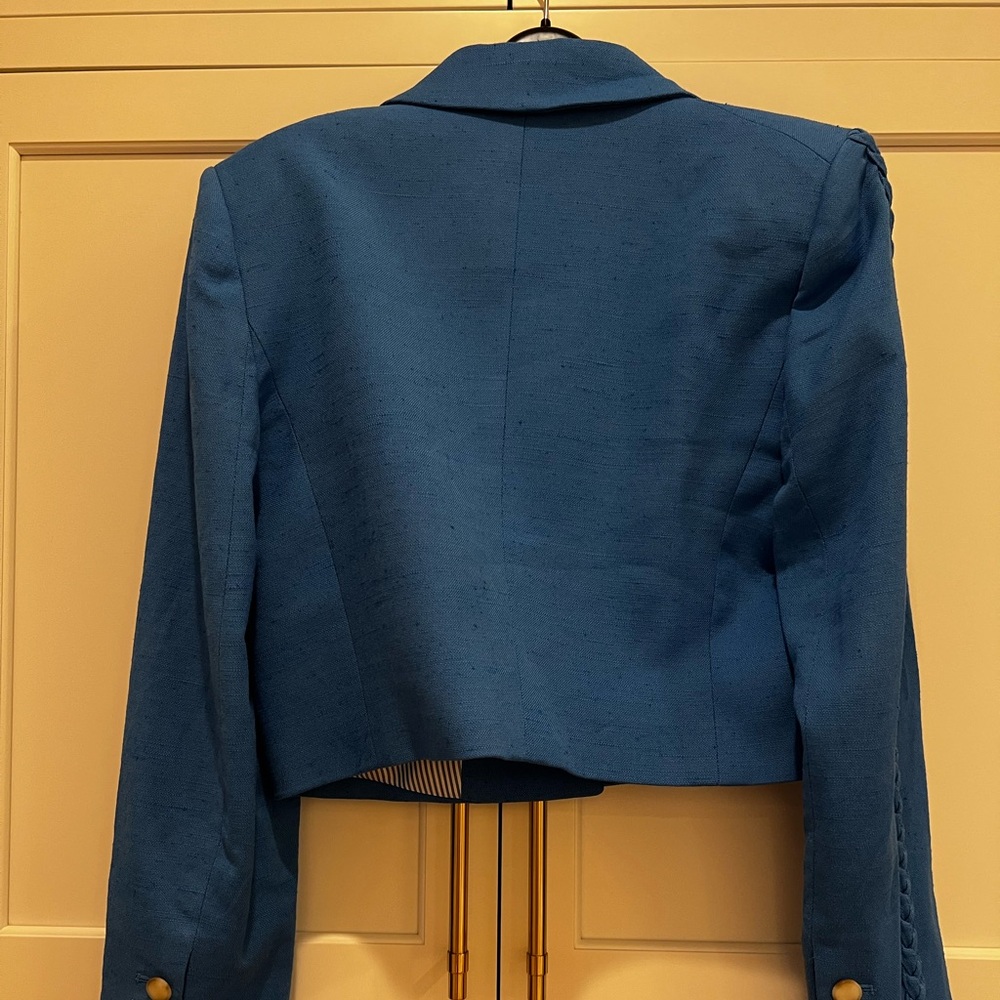 Veronica Beard Blue Cropped Jacket - image 2